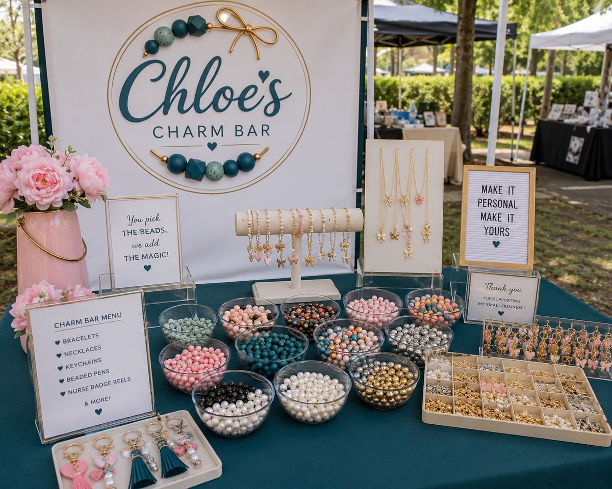 Outdoor charm bar setup